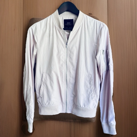 Zara Basic Womens Light Solid Pink Long Sleeve Wind Breaker Jacket Bomper  XS - Picture 1 of 12